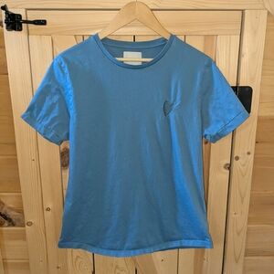 INIMIGO Heart 100% Organic Cotton Short Sleeve T Shirt Blue Size Large Casual